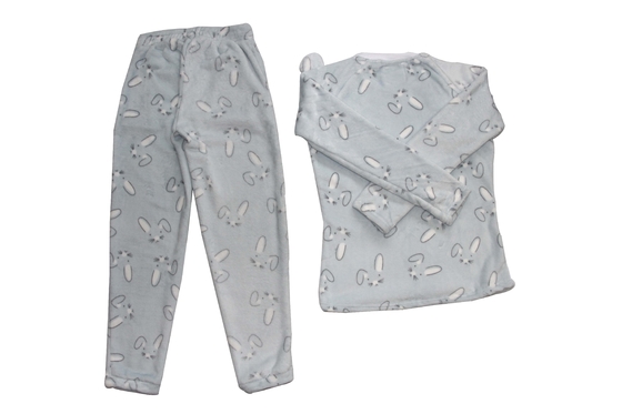 Breathable Women'S 2 Piece Flannel Pajamas Winter Pajama Set Environmental Friendly