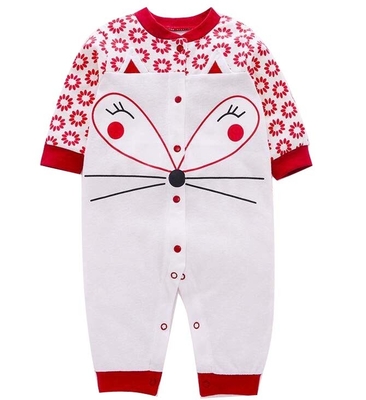 Lovely Red Animal Printed Baby Girl Rompers 100% Cotton Baby Child Clothes