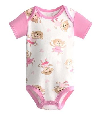 Custom 3 Pack Baby Summer Clothes Cotton Short Sleeve Bodysuit Baby Girls