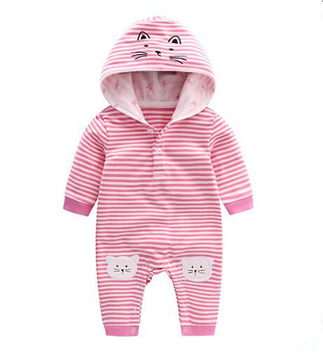 Douille de nouvelles de style de ressort longue barboteuses infantiles à capuchon de bébé avec le beau chat animal