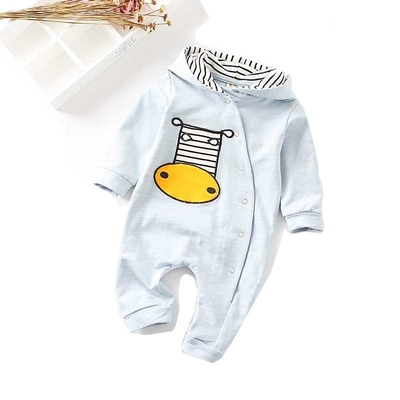 Longue barboteuse de Hoodie de douille de bébé garçon animal de broderie 0 mois 24 enfants en bas âge de mois