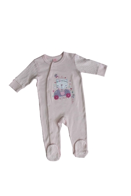 Longs pyjamas de bébé de coton de douille de broderie avec la sensation de port confortable de pieds