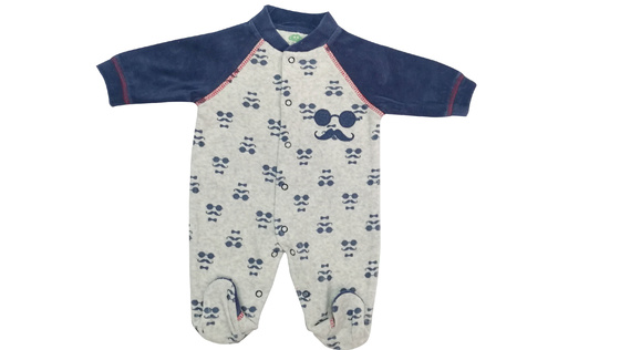 Velours organique des vêtements de nuit 240G de bébé de coton d'hiver de barboteuses infantiles unisexes de bébé