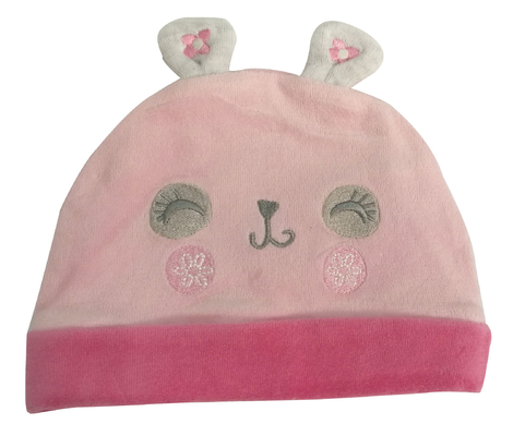 Le bébé nouveau-né du coton 20% Polyrster de 80% couvre la broderie ou la copie infantile de chapeau d'hiver de fille